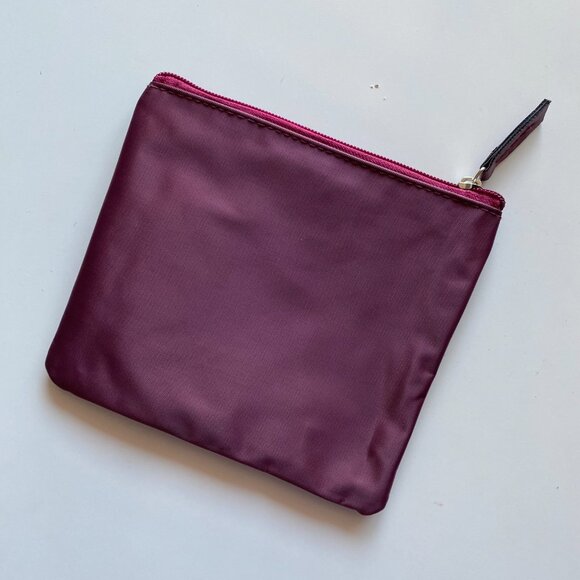 TUMI for Delta Plum Burgundy Zip Pouch Soft Travel Case Toiletries Makeup Bag - Picture 4 of 6